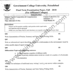 ENG-322 English Composition and Comprihension BSCS-GCUF-Semester 01 FALL-2018