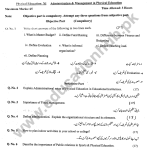 MA PHYSICAL EDUCATION PART 02 PAPER 11 2-A-2018