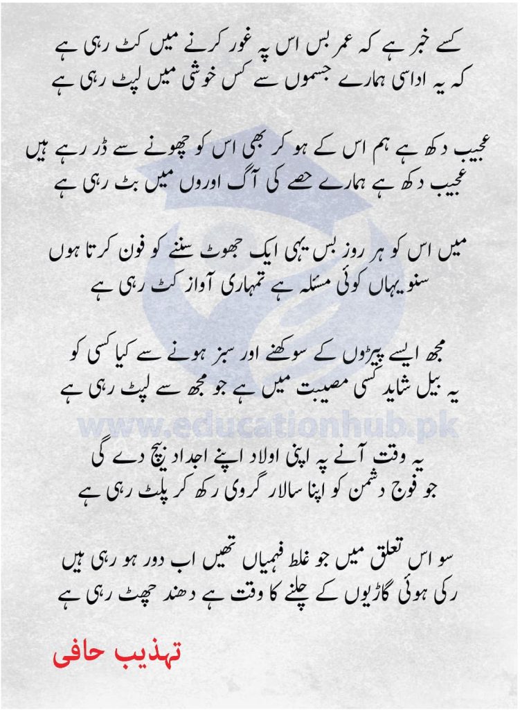 Tehzib HAfi Poetry 2