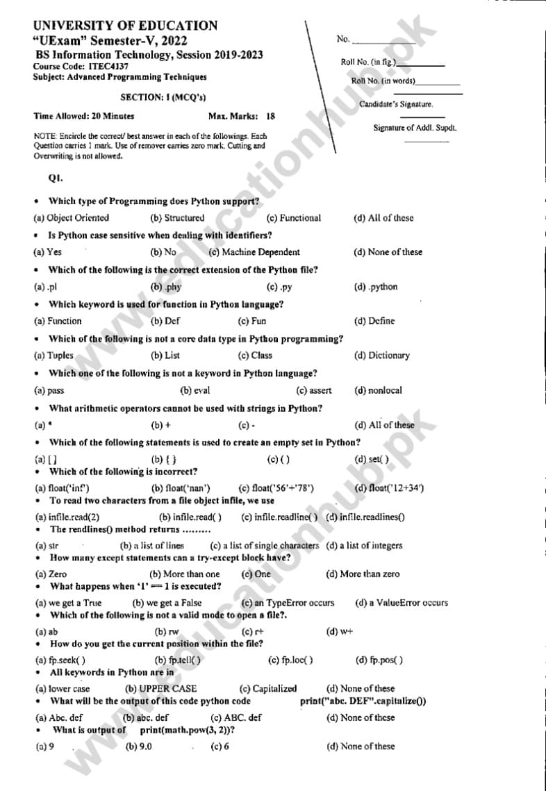 Itec4137 advance programming techniques bs it education university past