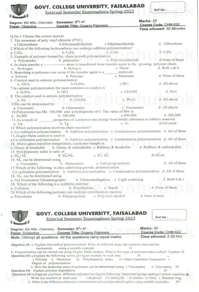 CHM-622 BS CHEMISTRY GCUF Past Paper 2023.jpg