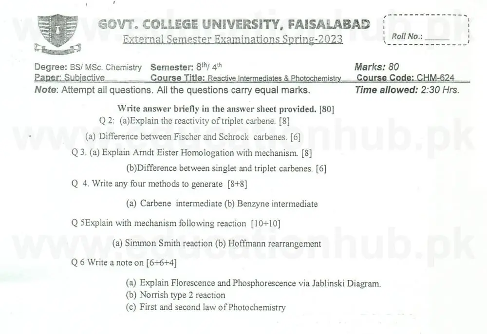 CHM-624 BS CHEMISTRY GCUF Past Paper 2023.jpg