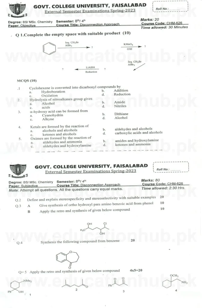 CHM-626 BS CHEMISTRY GCUF Past Paper 2023.jpg