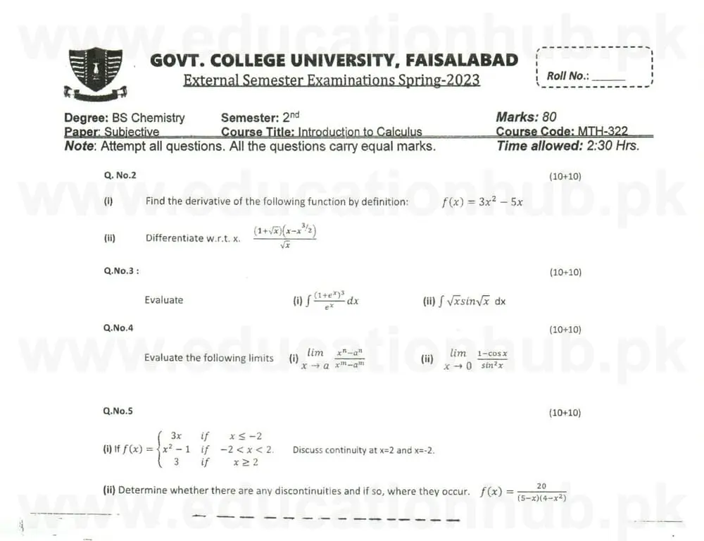 MTH-322 BS CHEMISTRY GCUF Past Paper 2023.jpg